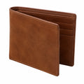 Portefeuille pliant 11.5 x 9.5 x 1.5 cm en matière synthétique marron pour cartes et billets style classique