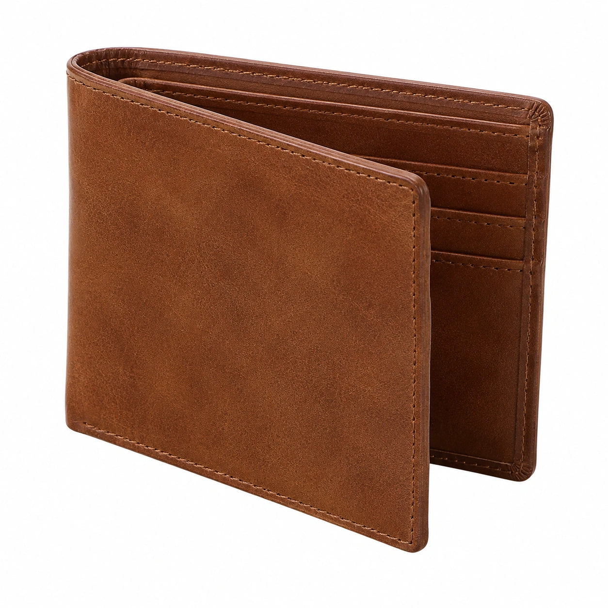 Portefeuille pliant 11.5 x 9.5 x 1.5 cm en matière synthétique marron pour cartes et billets style classique