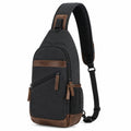 Sac bandoulière 18 x 10 x 32 cm textile noir marron rangement urbain