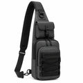 Sac bandoulière poitrine 18 × 8 × 32 cm textile gris noir rangement urbain
