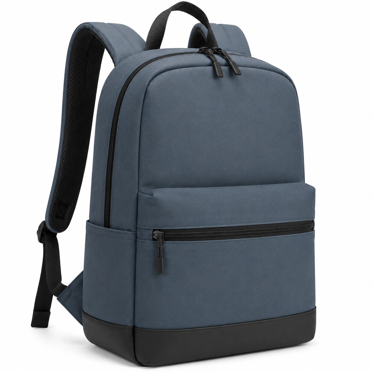 Sac à dos 30 x 15 x 45 cm en textile synthétique bleu marine avec compartiments zippés