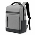 Sac à dos 30 × 15 × 45 cm en textile gris pour ordinateur portable style urbain