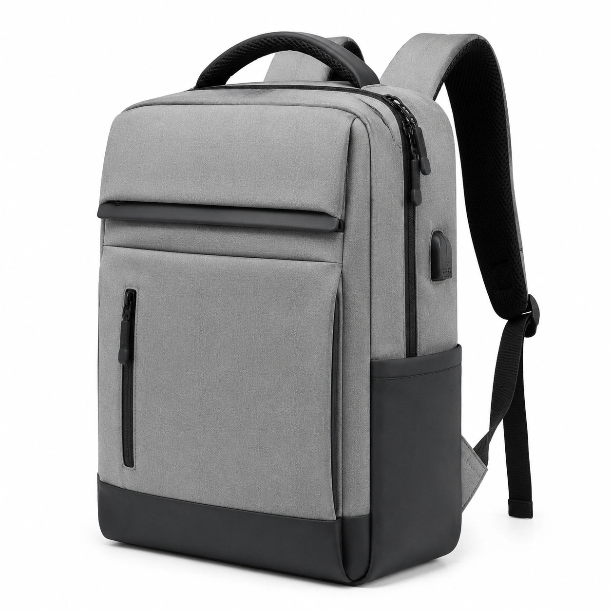Sac à dos 30 × 15 × 45 cm en textile gris pour ordinateur portable style urbain