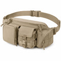 Sac banane 30 x 12 x 18 cm en polyester beige pour randonnée style tactique