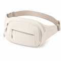 Sac banane 30 x 8 x 16 cm en matière synthétique beige à poches zippées style urbain