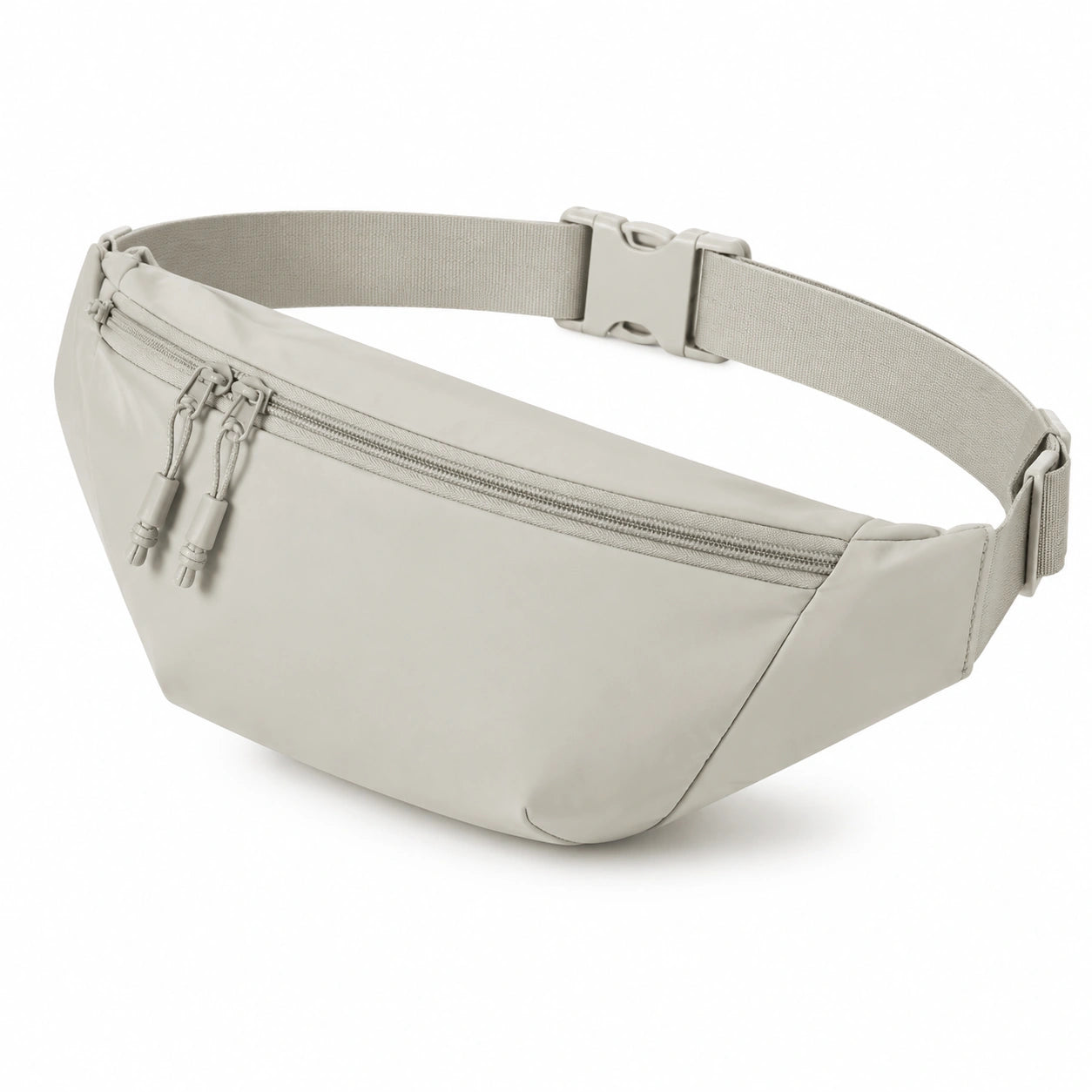 Sac banane 28 x 6 x 15 cm en tissu synthétique beige avec sangle réglable