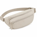Sac banane 30 x 15 x 8 cm en tissu synthétique beige - rangement urbain à fermeture zippée
