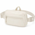 Sac banane 23 x 7 x 15 cm en tissu synthétique écru à ceinture réglable