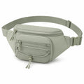 Sac banane 30 x 8 x 16 cm textile synthétique vert sauge rangement urbain à poches zippées