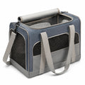 Sac de transport pour animaux 45 x 28 x 30 cm textile bleu gris aéré pliable