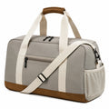 Sac de voyage 45 × 25 × 30 cm en textile gris et marron avec bandoulière réglable