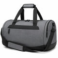 Sac de voyage 48 x 25 x 28 cm en tissu gris et noir avec bandoulière réglable